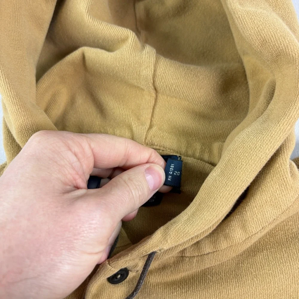 Polo Ralph Lauren Hoodie Mens‎ Small Brown Henley Pullover Sweatshirt